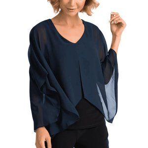 Joseph Ribkoff - Navy Top with Sheer Overlay